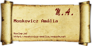 Moskovicz Amália névjegykártya